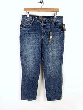KUT from the Kloth Katy Ankle Straight Leg Stretchy Jeans Dark Blue Size 10